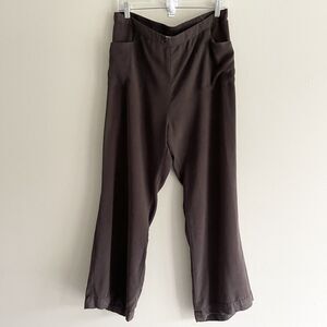 Soft Surroundings XLP Brown Pull On Pants Womens Straight Leg Nice Flowy Pockets
